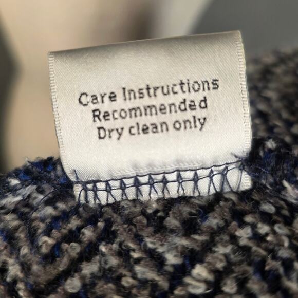 ByTAVI 100% Wool Jacket Fair Trade Artisan Blue Funnel Collar Coat Small Rare - Picture 7 of 9